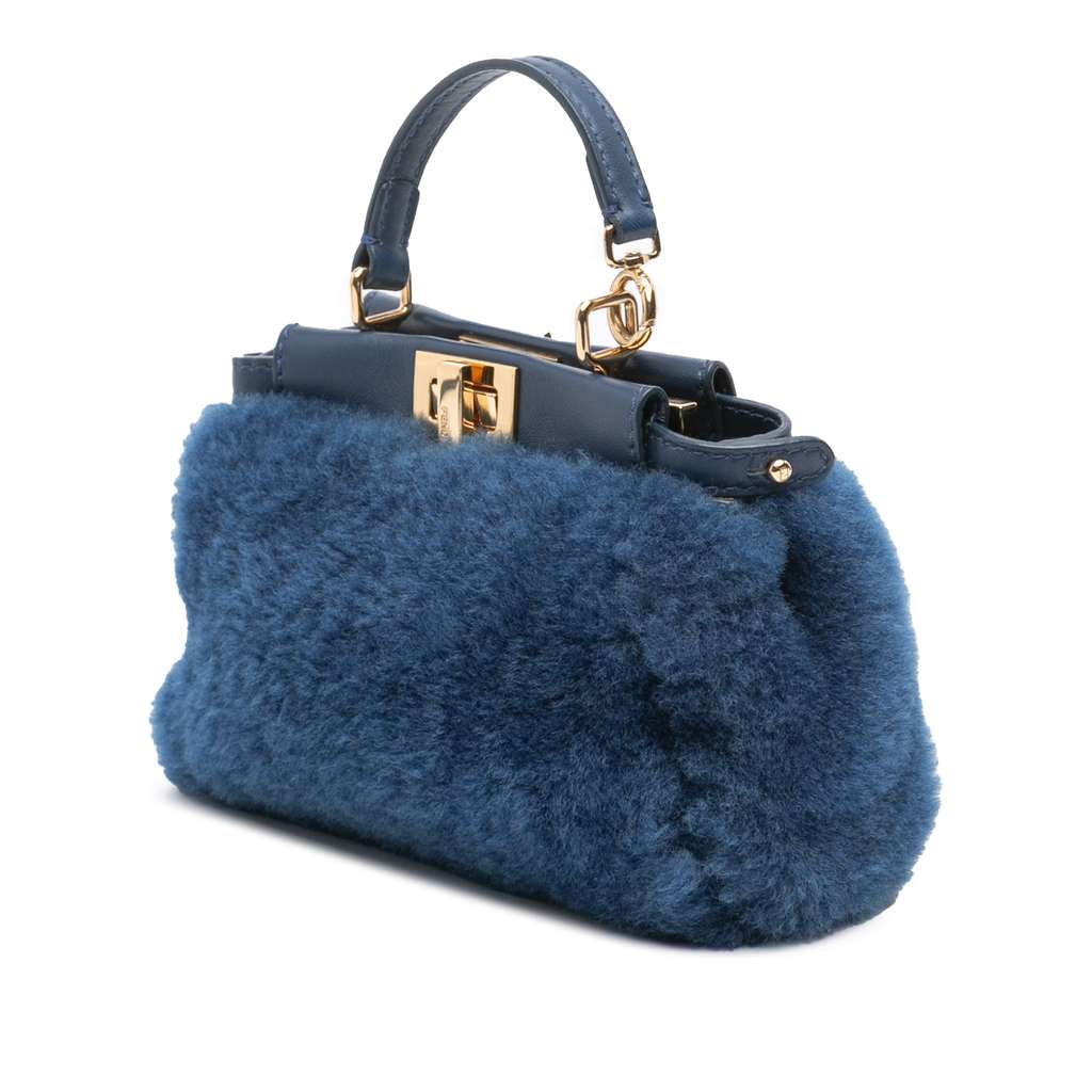 Fendi Micro Shearling Peekaboo Satchel - Back view