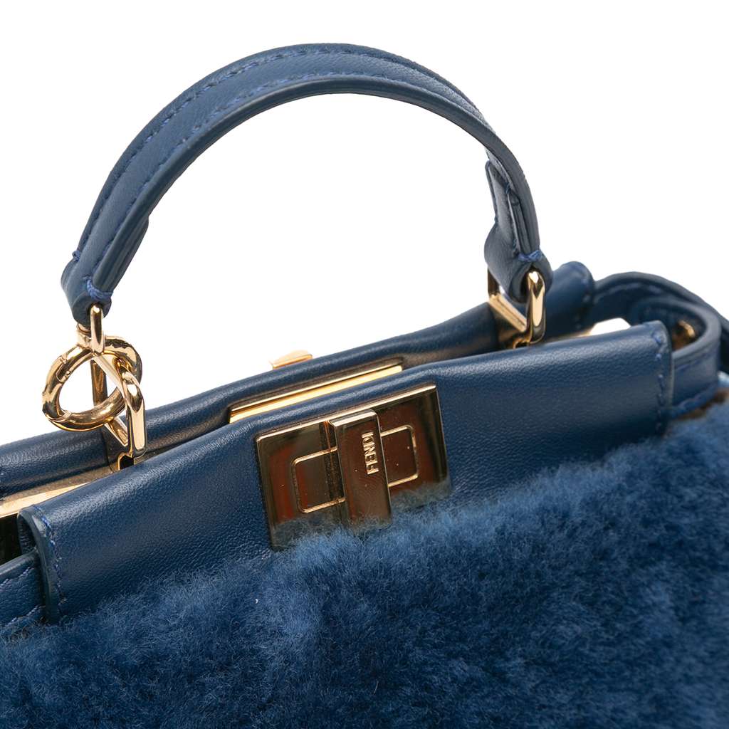 Fendi Micro Shearling Peekaboo Satchel - Detail 1