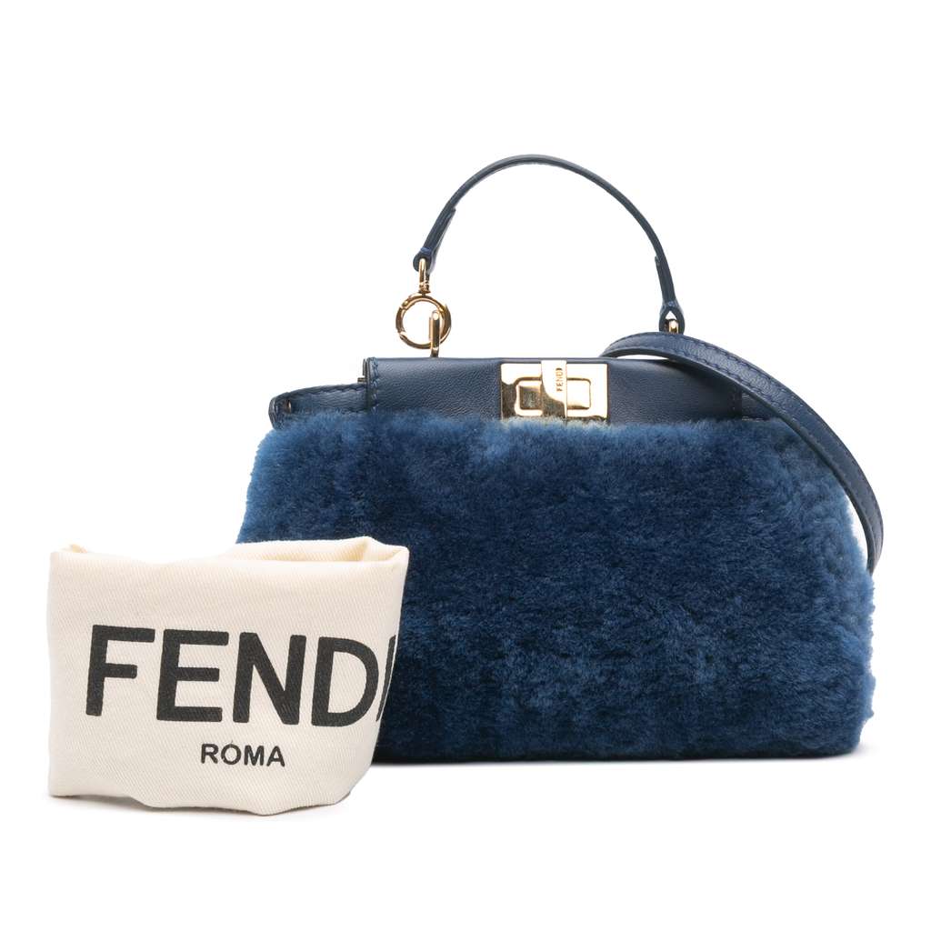 Fendi Micro Shearling Peekaboo Satchel - Image 10