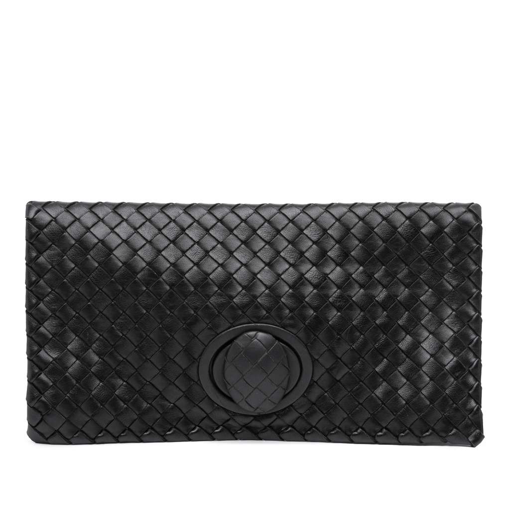 Bottega Veneta Nappa Intrecciato Turn Lock Clutch