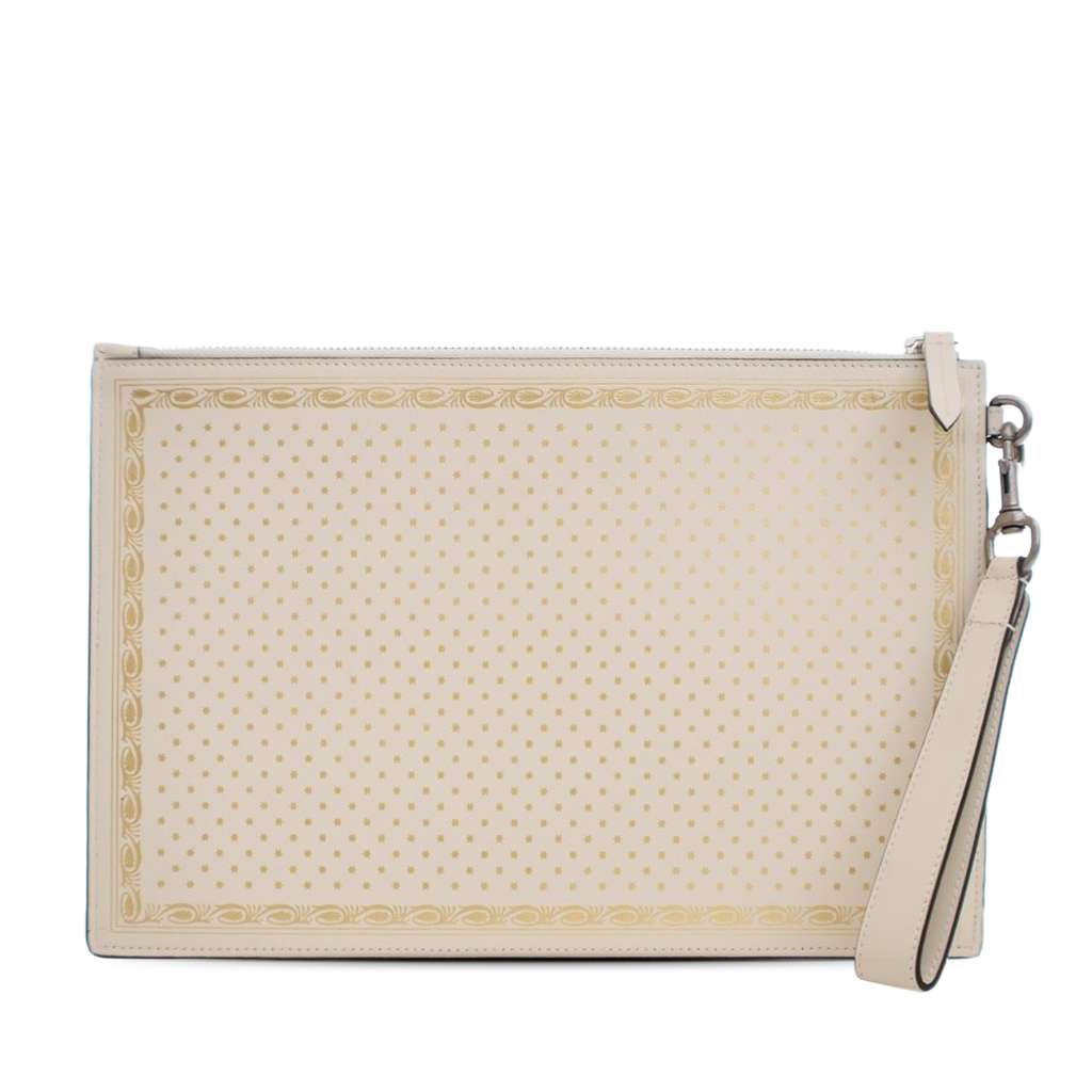Gucci Leather Guccy Sega Clutch - Back view
