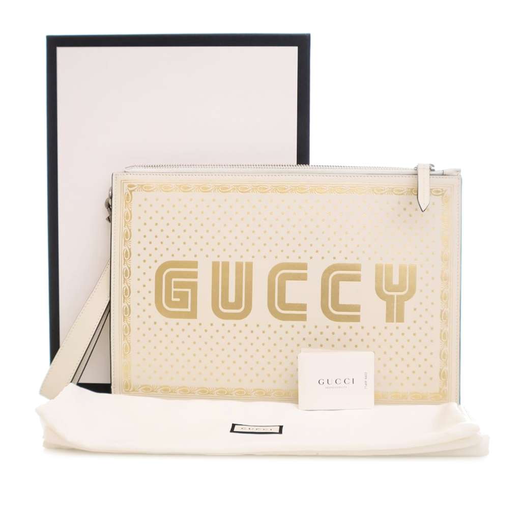 Gucci Leather Guccy Sega Clutch - Image 15