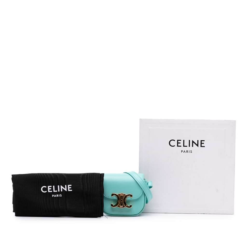 Celine Leather Triomphe AirPods Case with Strap - Image 13