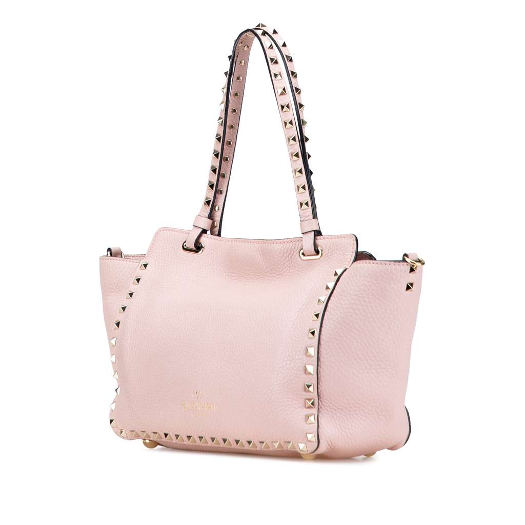Valentino Small Grained Calfskin Rockstud Trapeze Satchel - 2