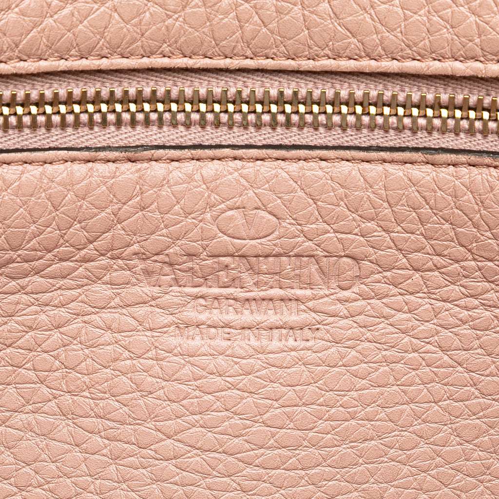 Valentino Small Grained Calfskin Rockstud Trapeze Satchel - 5