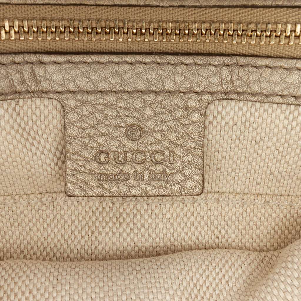 Gucci Medium Metallic Leather Soho Chain Flap Crossbody - Side view