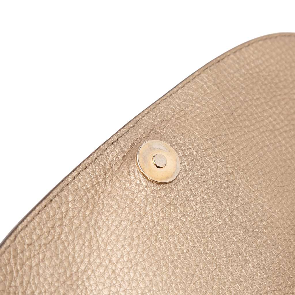 Gucci Medium Metallic Leather Soho Chain Flap Crossbody - Image 10