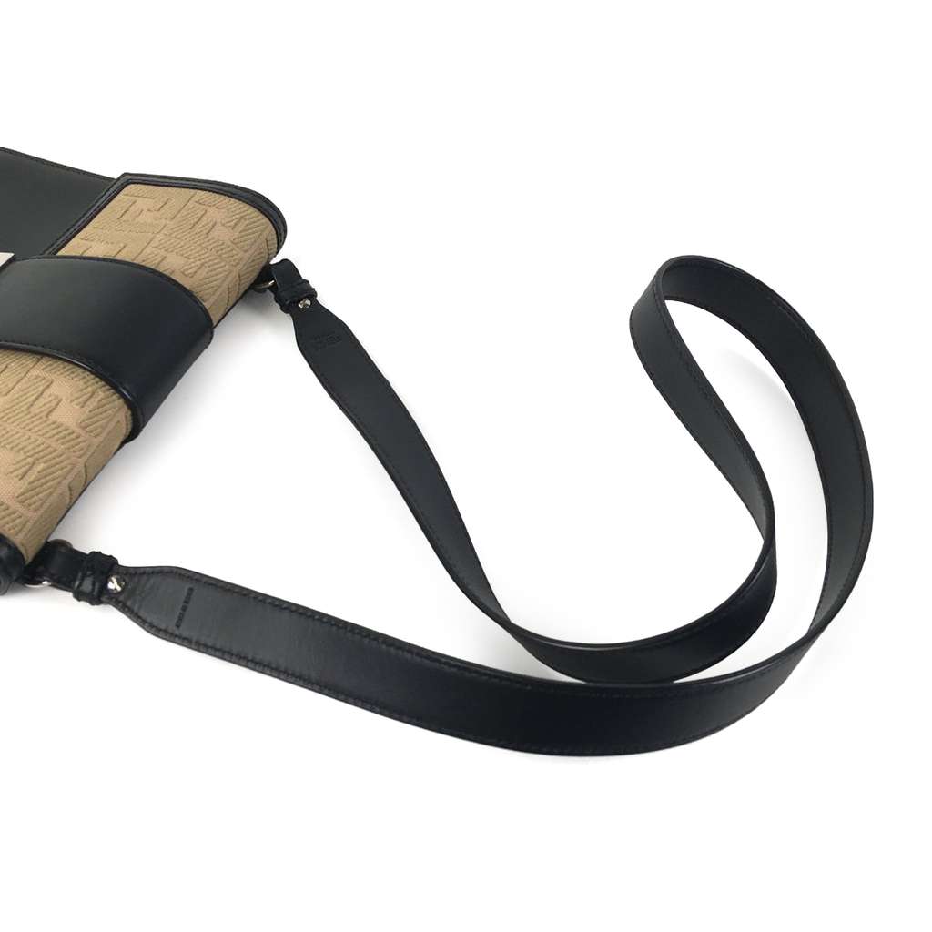 Fendi Calfskin and Canvas FF 1974 Flat Baguette Crossbody - Image 16