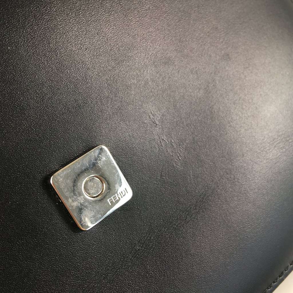 Fendi Calfskin and Canvas FF 1974 Flat Baguette Crossbody - Detail 2