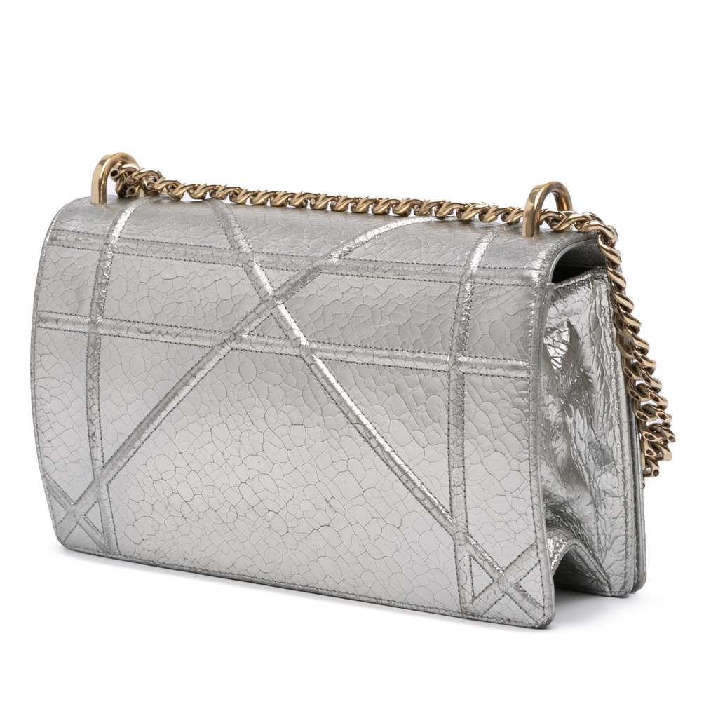 Dior Medium Metallic Ceramic Effect Deerskin Diorama Flap - Back view