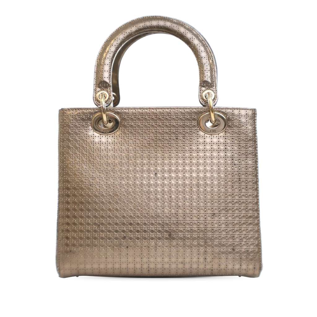 Dior Medium Metallic Patent Microcannage Lady Dior - Back view