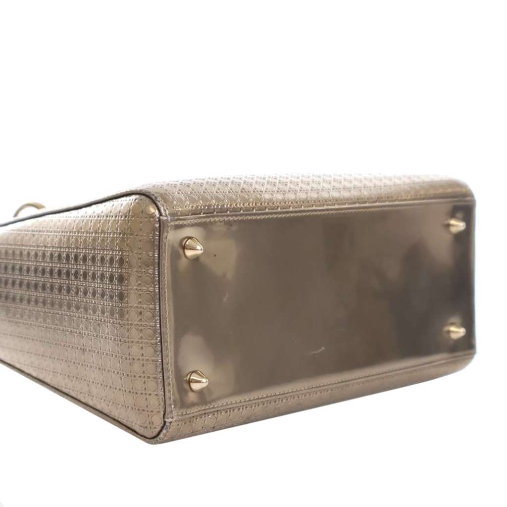 Dior Medium Metallic Patent Microcannage Lady Dior - Image 13