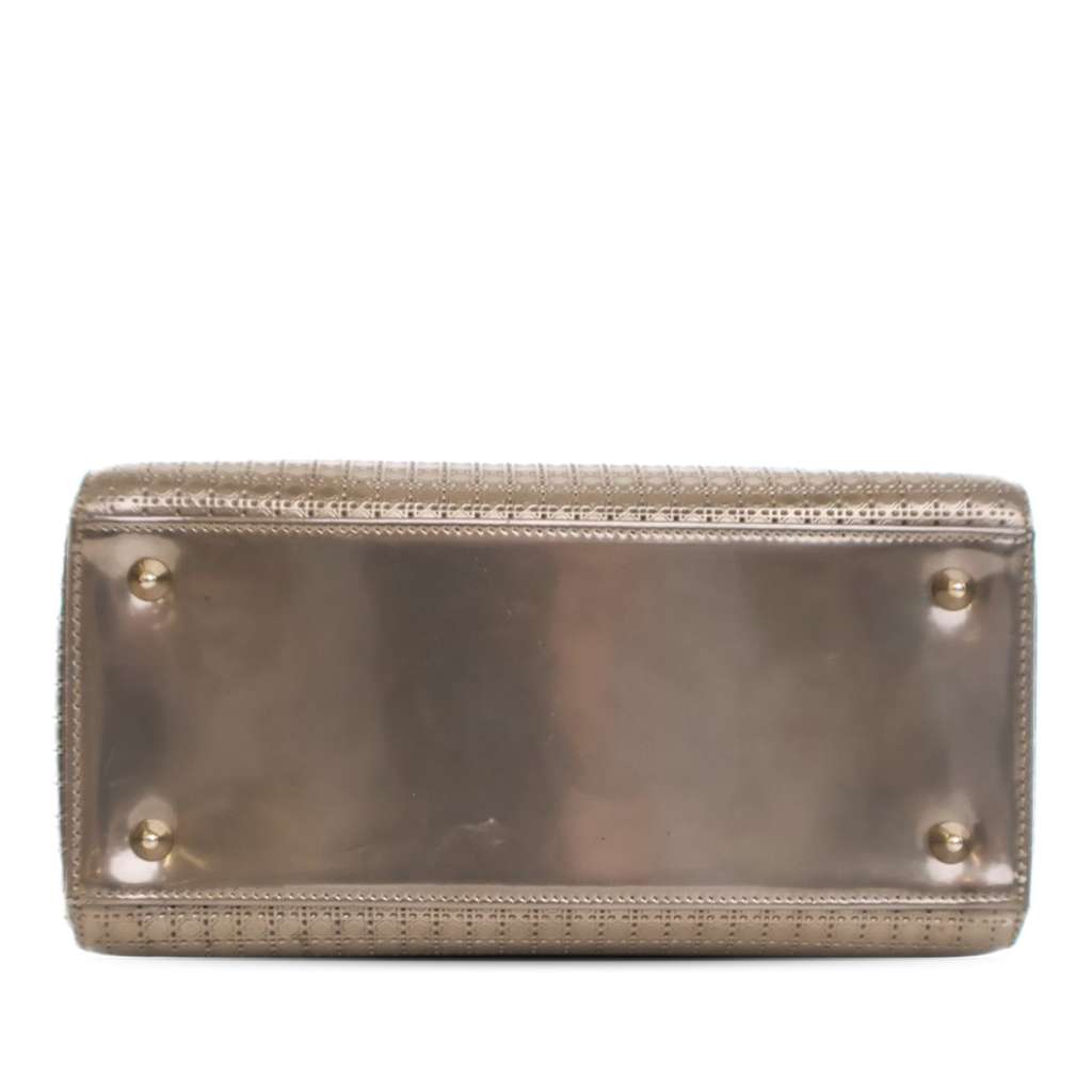 Dior Medium Metallic Patent Microcannage Lady Dior - Image 6