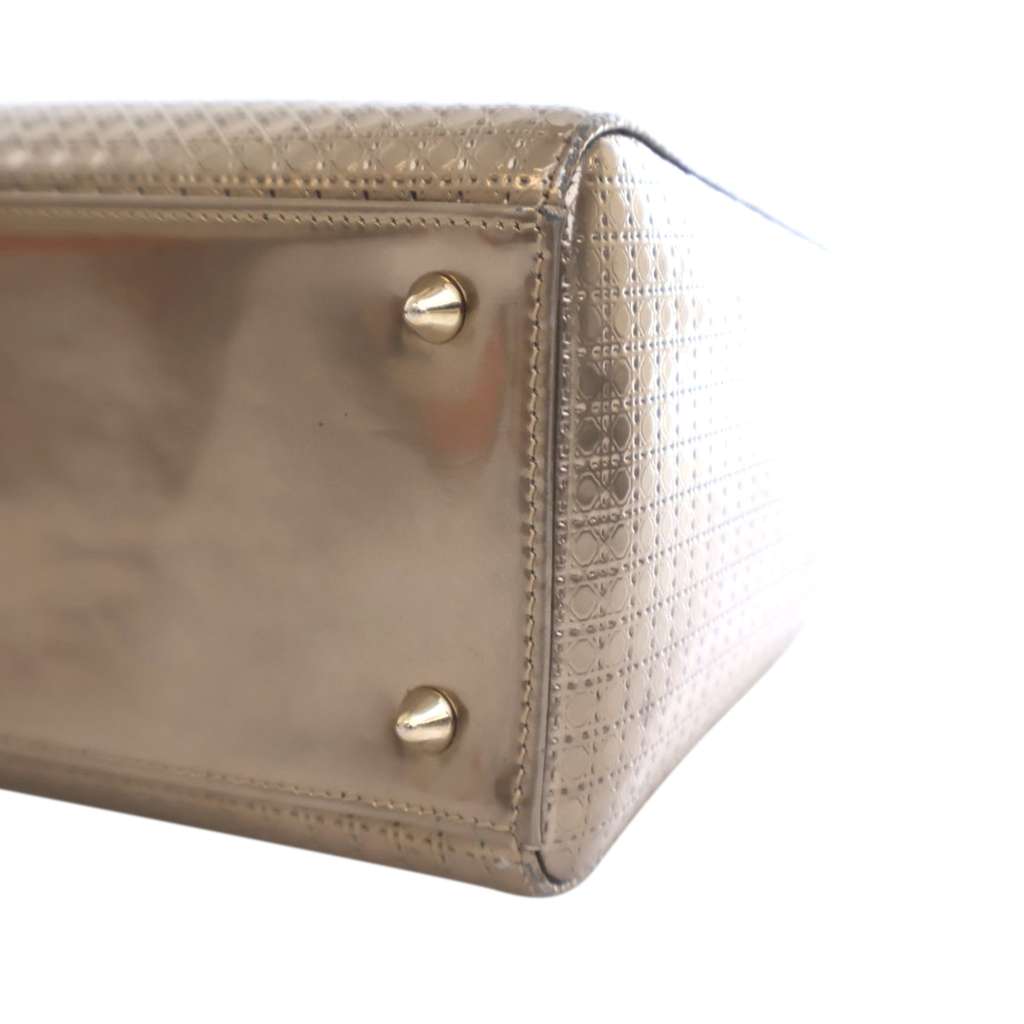 Dior Medium Metallic Patent Microcannage Lady Dior - Image 11