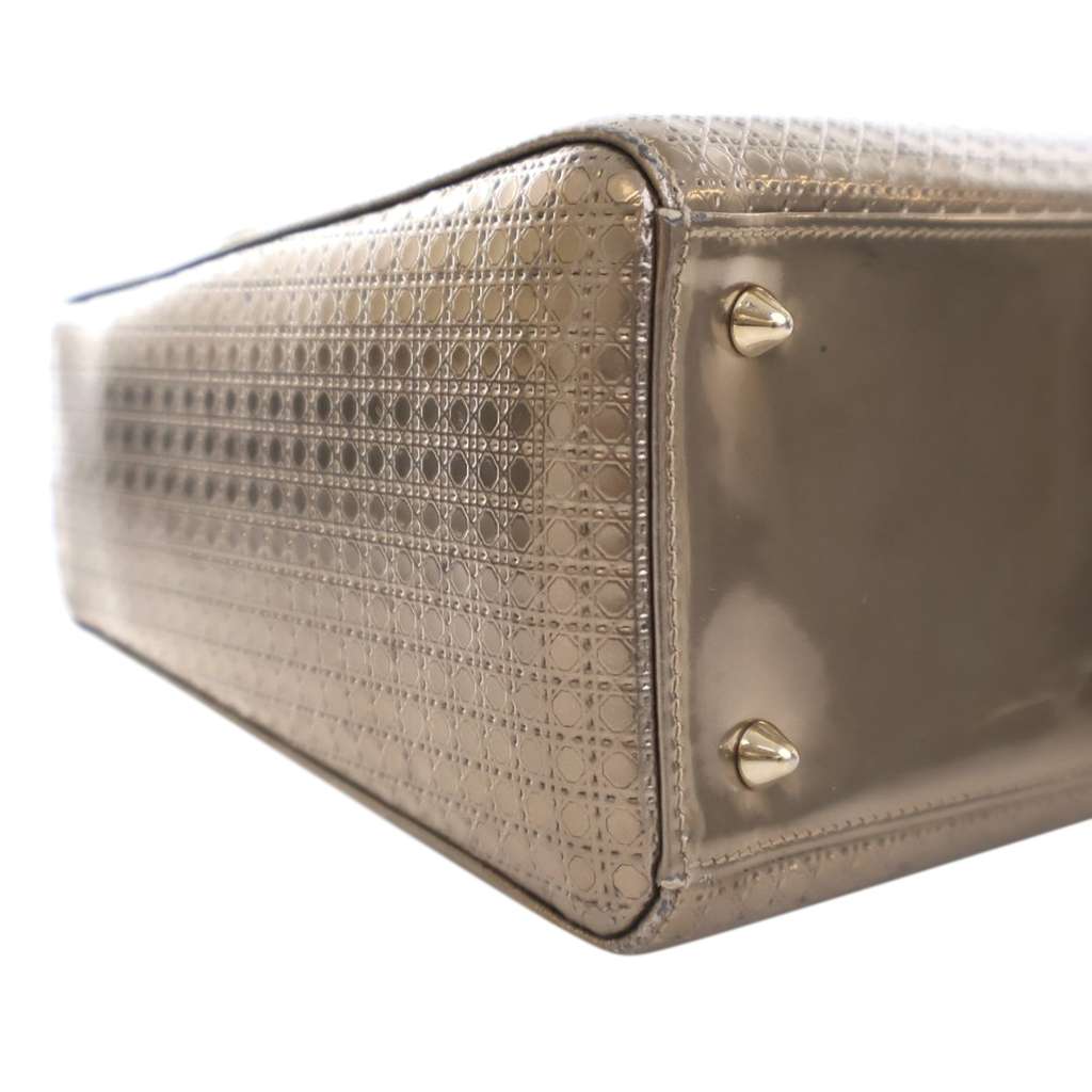 Dior Medium Metallic Patent Microcannage Lady Dior - Image 12
