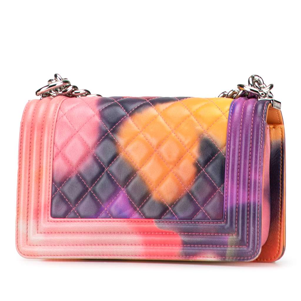 Chanel Small Lambskin Flower Power Boy Flap - Back view