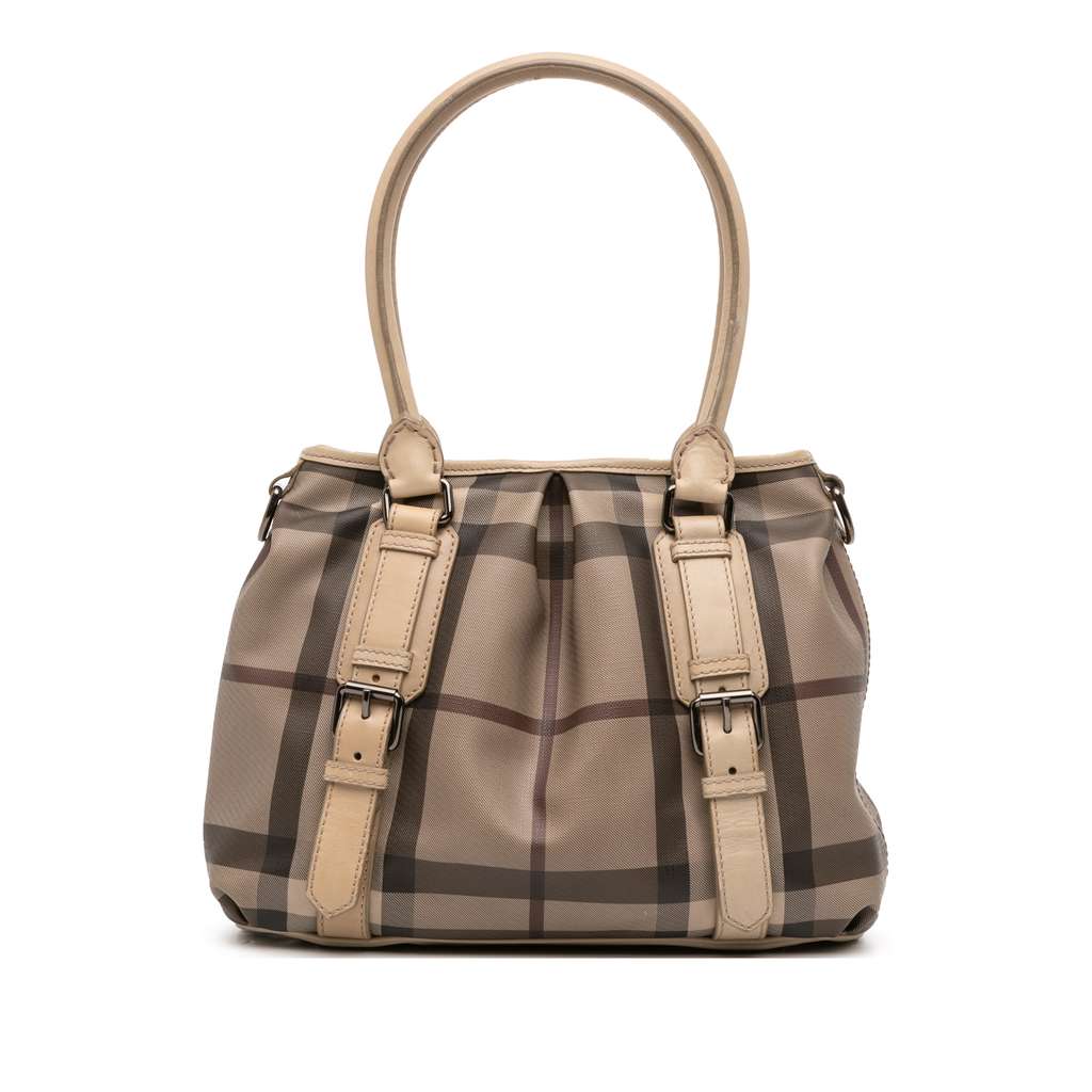 Burberry Smoke Check Coated Canvas Northfield Satchel