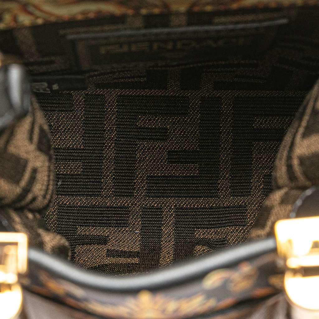 Fendi Versace Fendace Mini Calfskin Baroque Print Sunshine Shopper Tote - 4