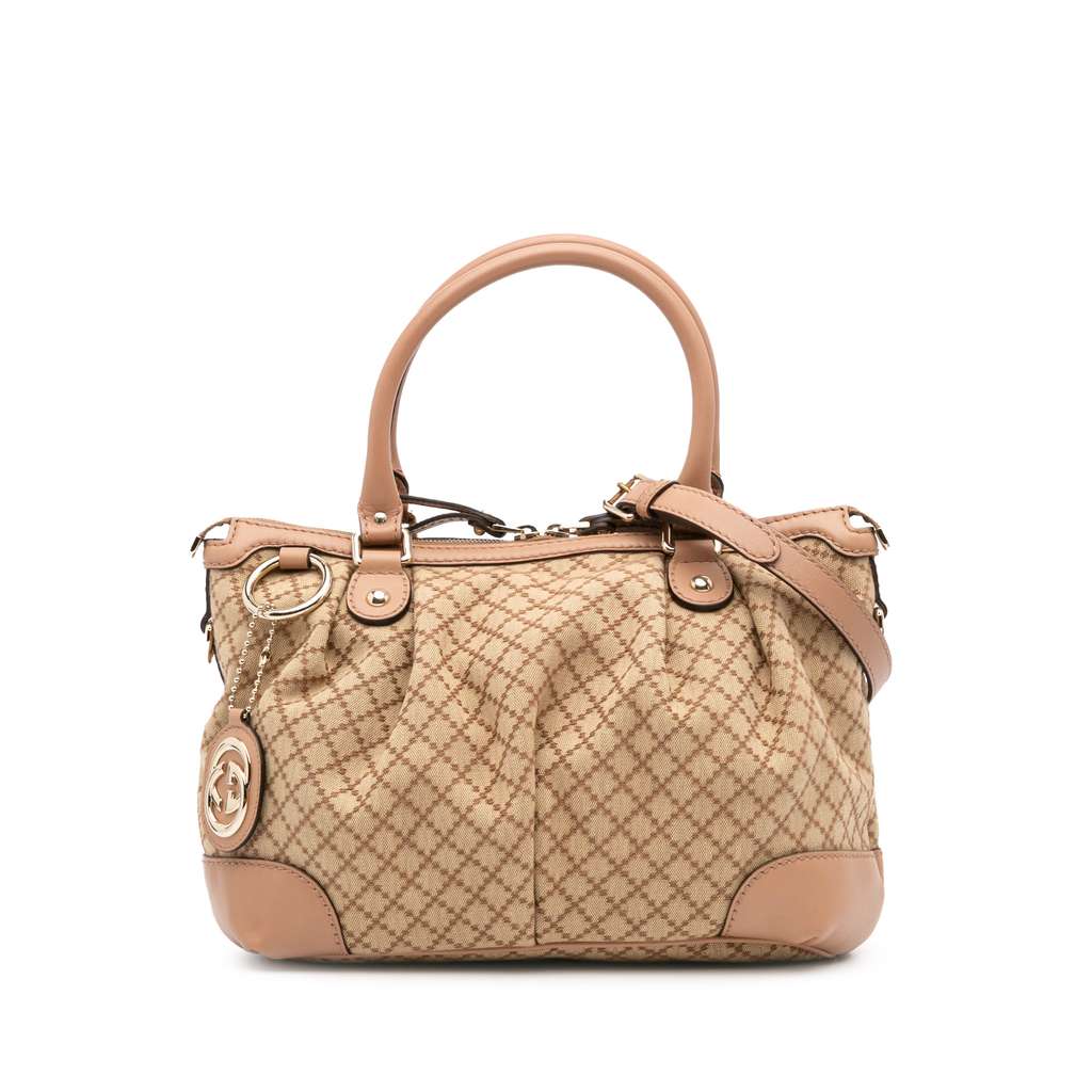 Gucci Diamante Canvas Sukey Satchel