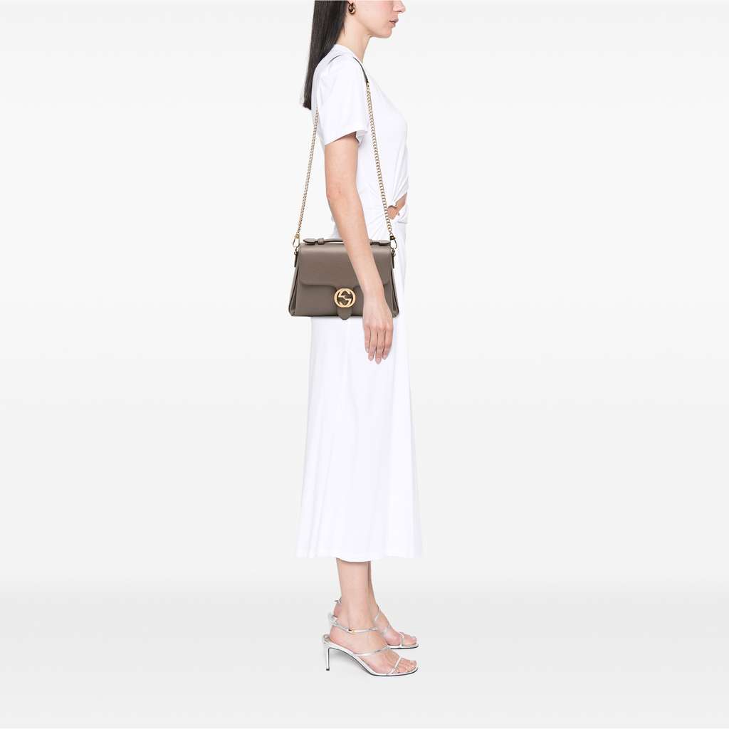 Gucci Small Dollar Calf Interlocking G Satchel - Image 13