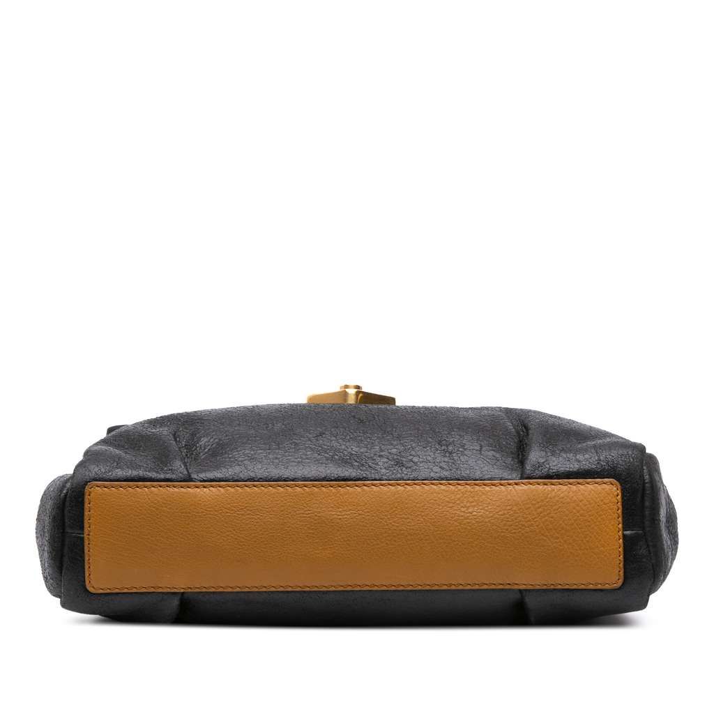 Saint Laurent Shearling Trimmed Leather Sac Dandy Crossbody - 3