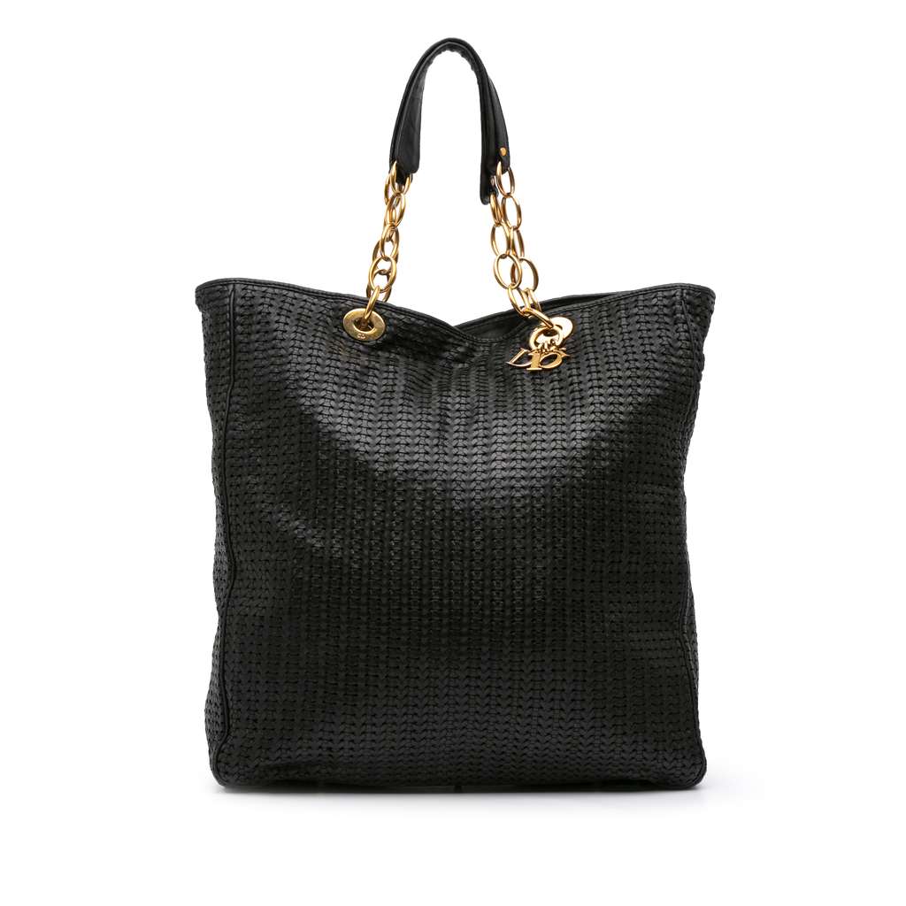 Dior Large Woven Lambskin Lady Dior Soft Shopping Tote