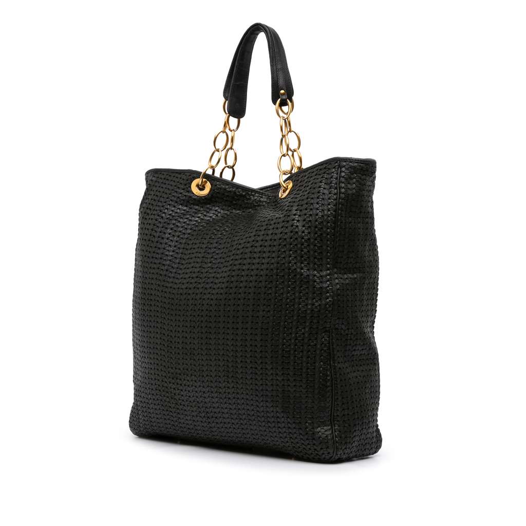 Dior Large Woven Lambskin Lady Dior Soft Shopping Tote - Back view