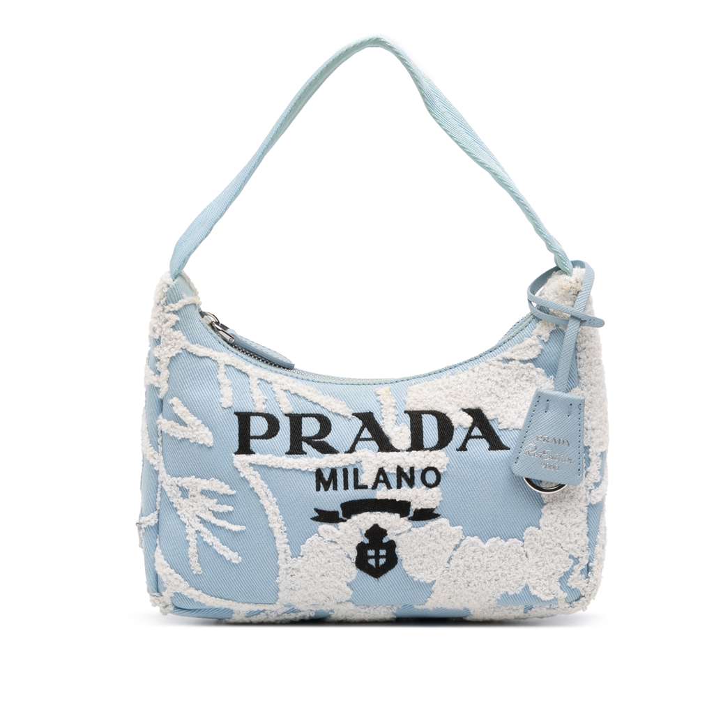 Prada Mini Embroidered Drill Re Edition 2000 Shoulder Bag