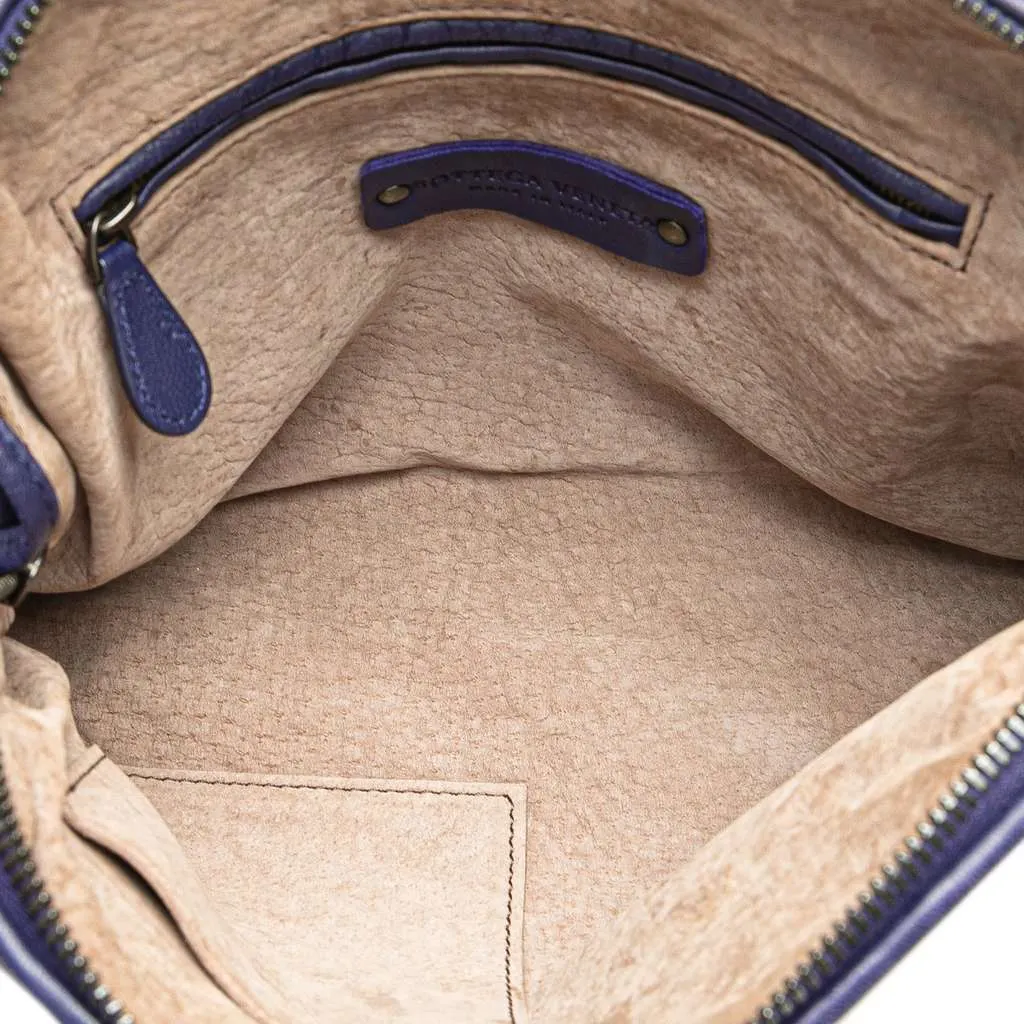 Bottega Veneta Nappa Intrecciato Nodini Crossbody Blue Leather Good - Model View
