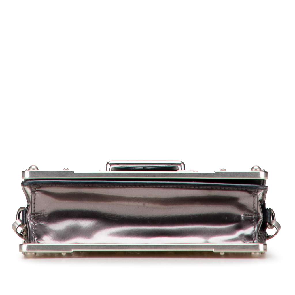 Prada Saffiano Trimmed Metallic Vitello Cahier Bag - 3