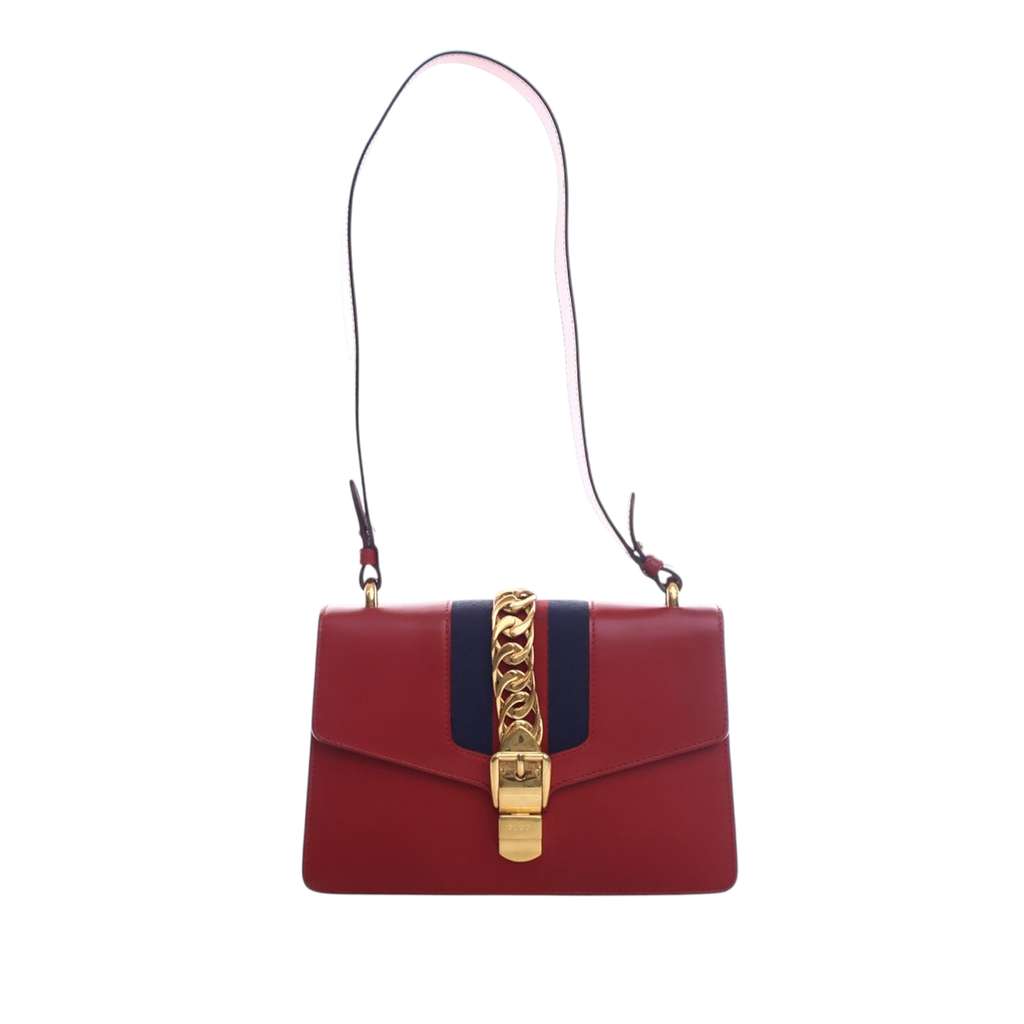 Gucci Small Leather Sylvie Web Satchel
