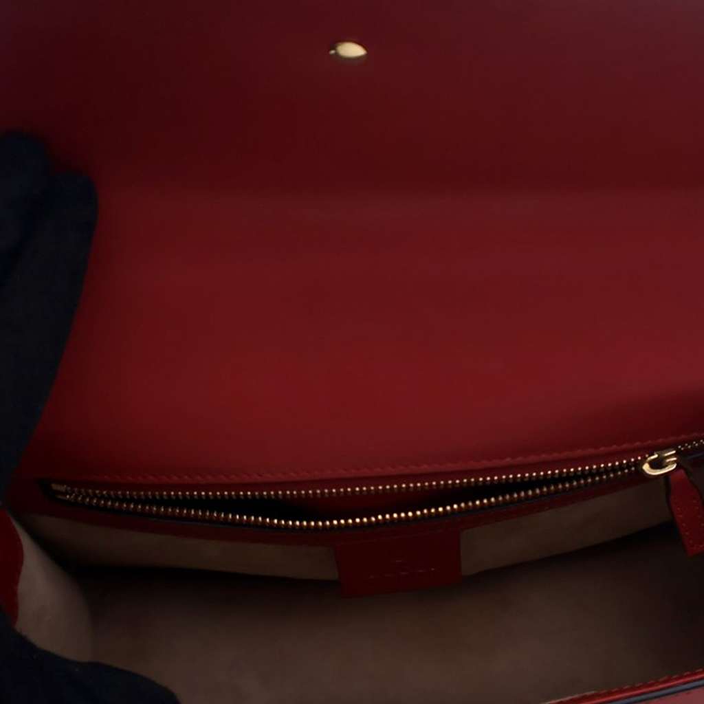 Gucci Small Leather Sylvie Web Satchel - Side view