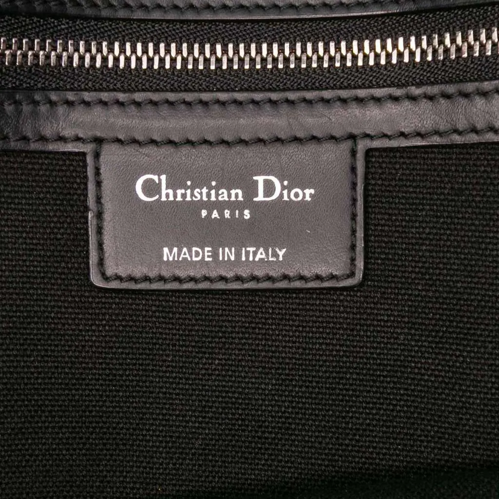 Dior Medium Coated Canvas Cannage Panarea Tote Black Canvas Very good - Box View