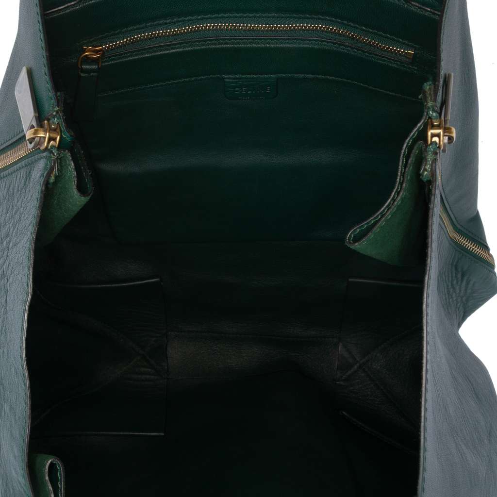 Celine Lambskin Horizontal Zipper Gusset Cabas Tote - 4