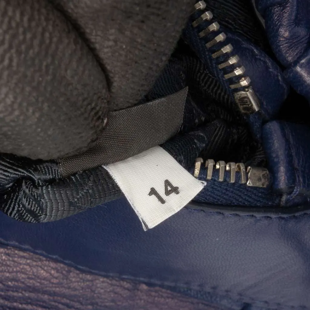 Prada Nappa Gaufre Buckle Strap Shoulder Bag Blue Leather Good - Box View