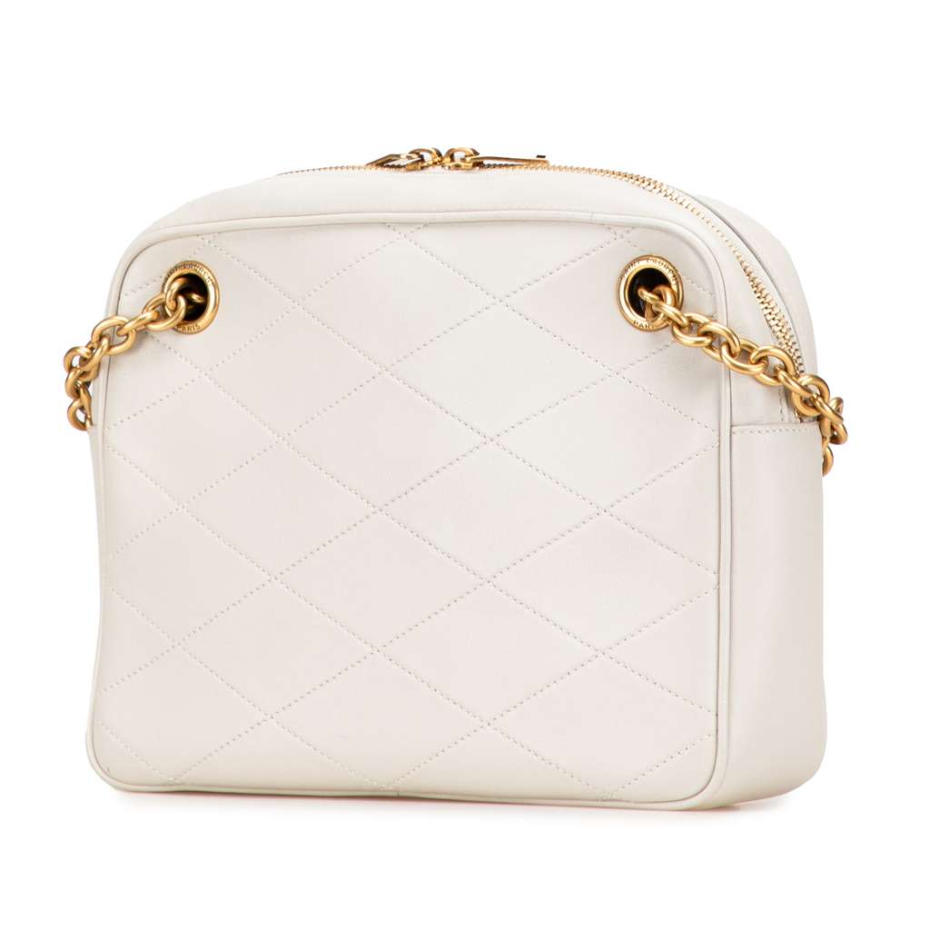 Saint Laurent Quilted Lambskin Le Maillon Chain Shoulder Bag - Back view