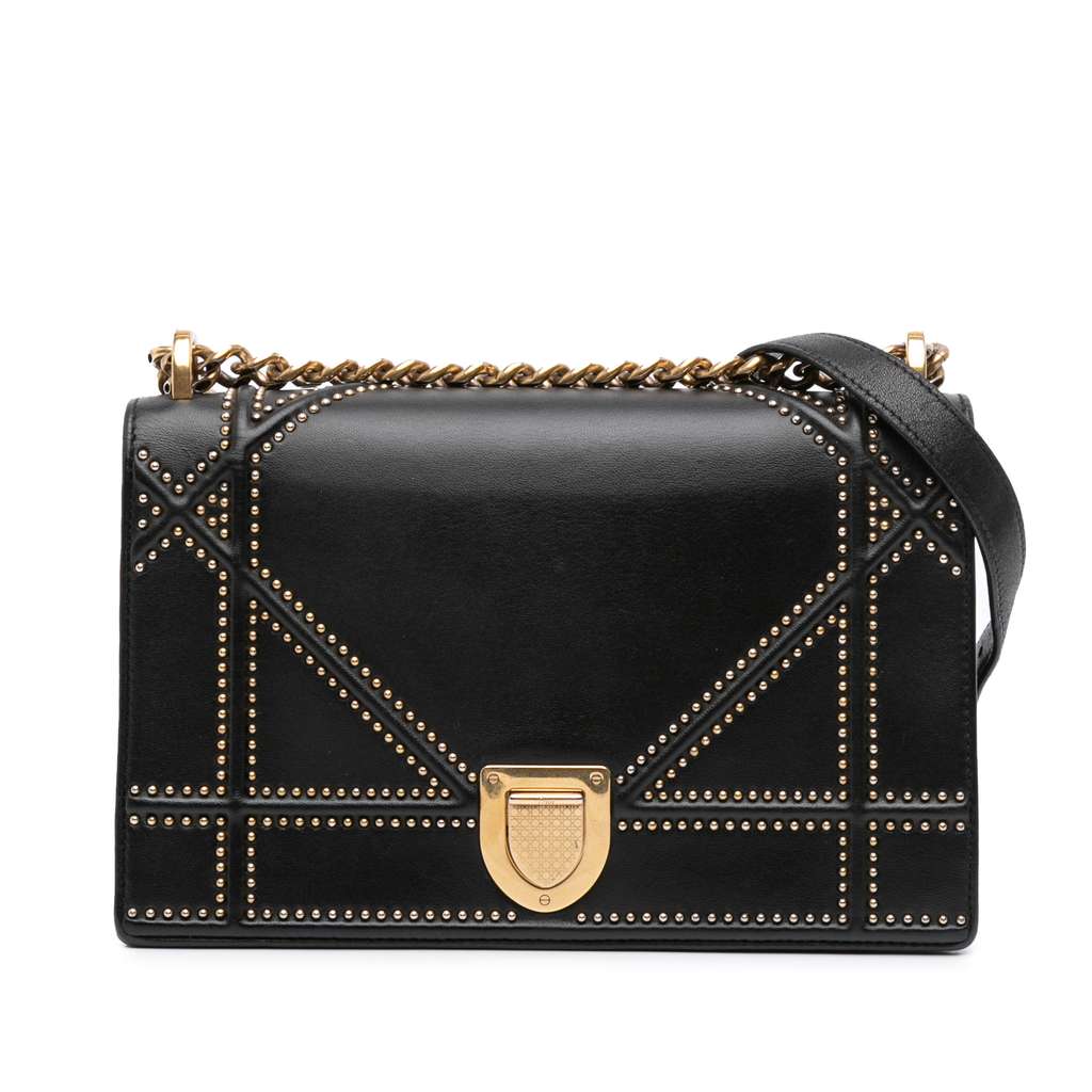 Dior Medium Studded Lambskin Diorama Flap