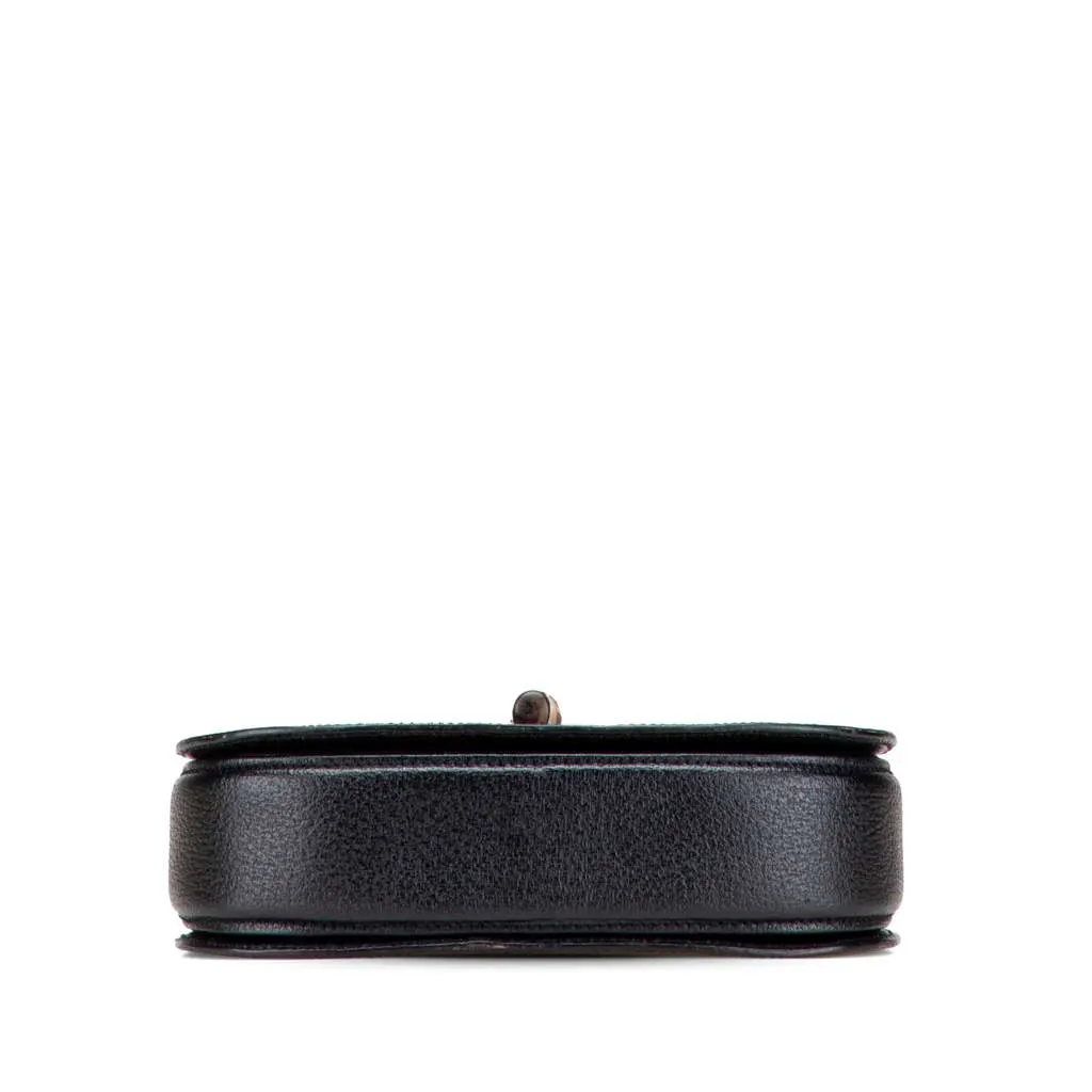 Gucci Calfskin Bamboo Night Black Leather Good - Inside View