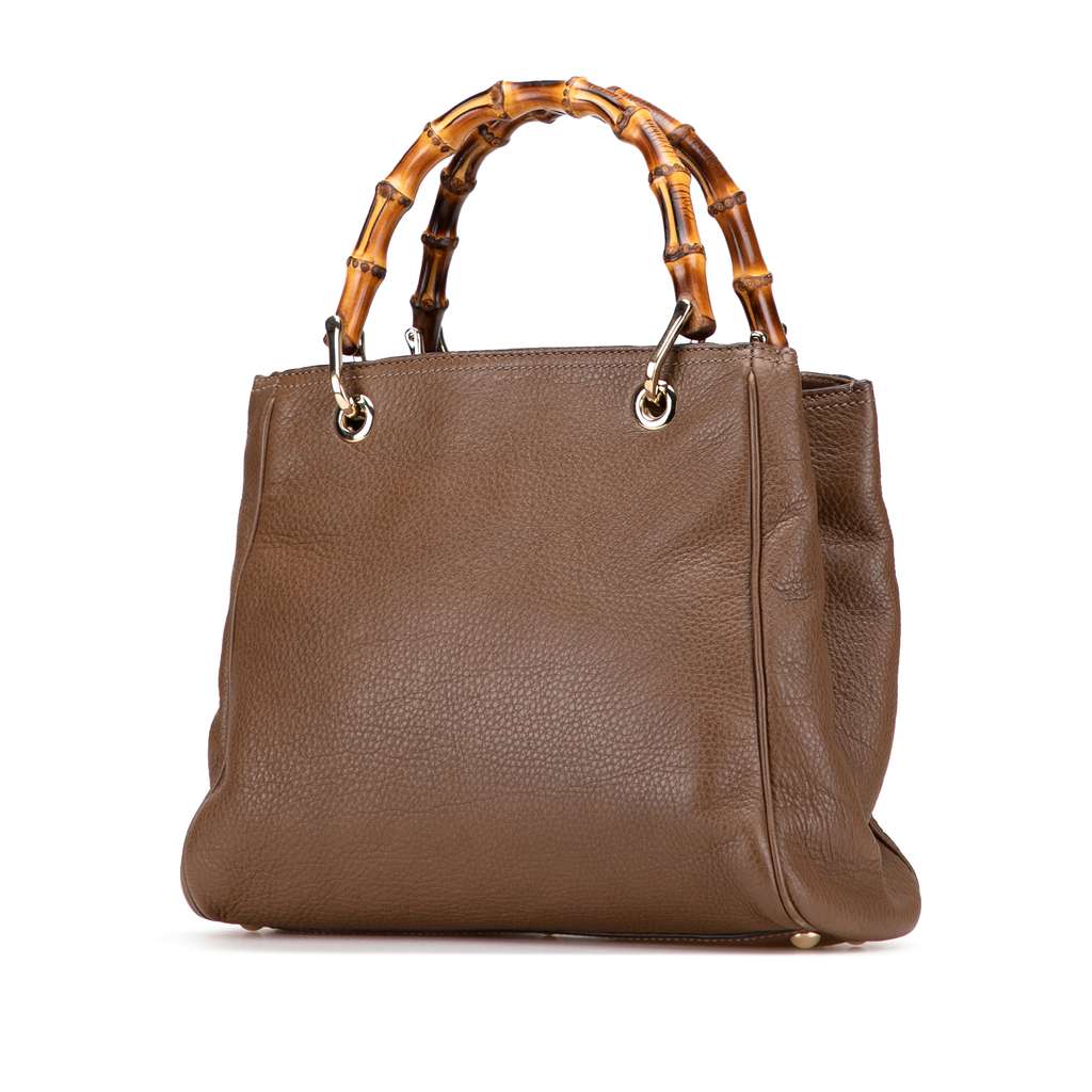 Gucci Small Calfskin Bamboo Shopper Satchel - Back view