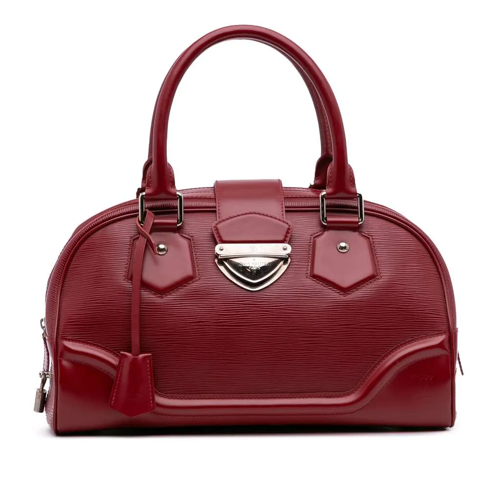 Louis Vuitton Epi Bowling Montaigne GM Red Leather Good - Front View