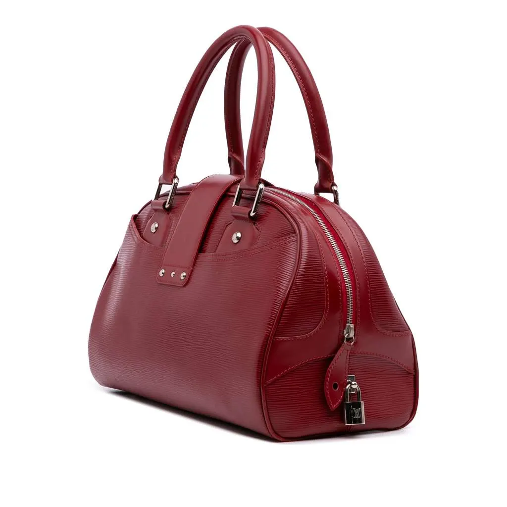Louis Vuitton Epi Bowling Montaigne GM Red Leather Good - Back View