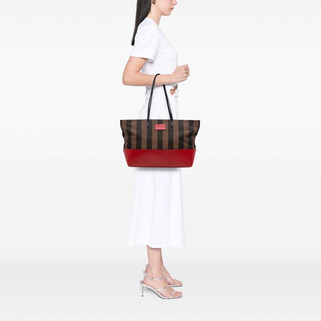 Fendi Medium Pequin Canvas Roll Tote - Image 11