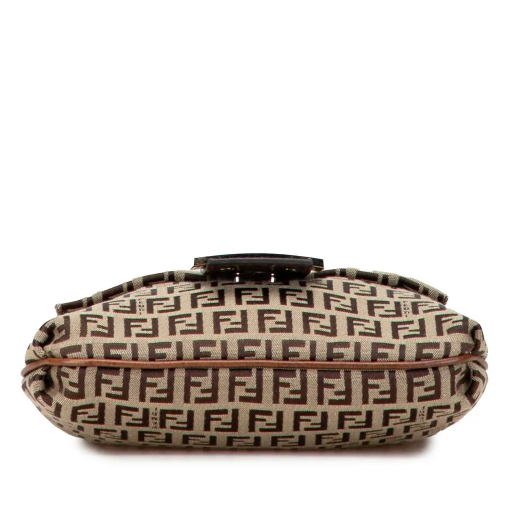 Fendi Zucchino Canvas Crossbody Brown Canvas Good - Inside View