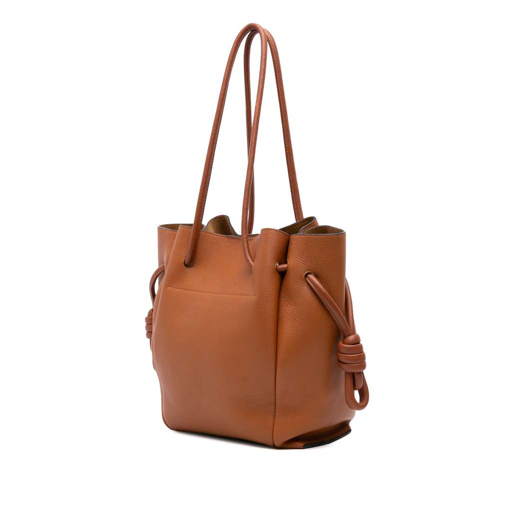 Loewe Small Leather Flamenco Knot Tote - Back view