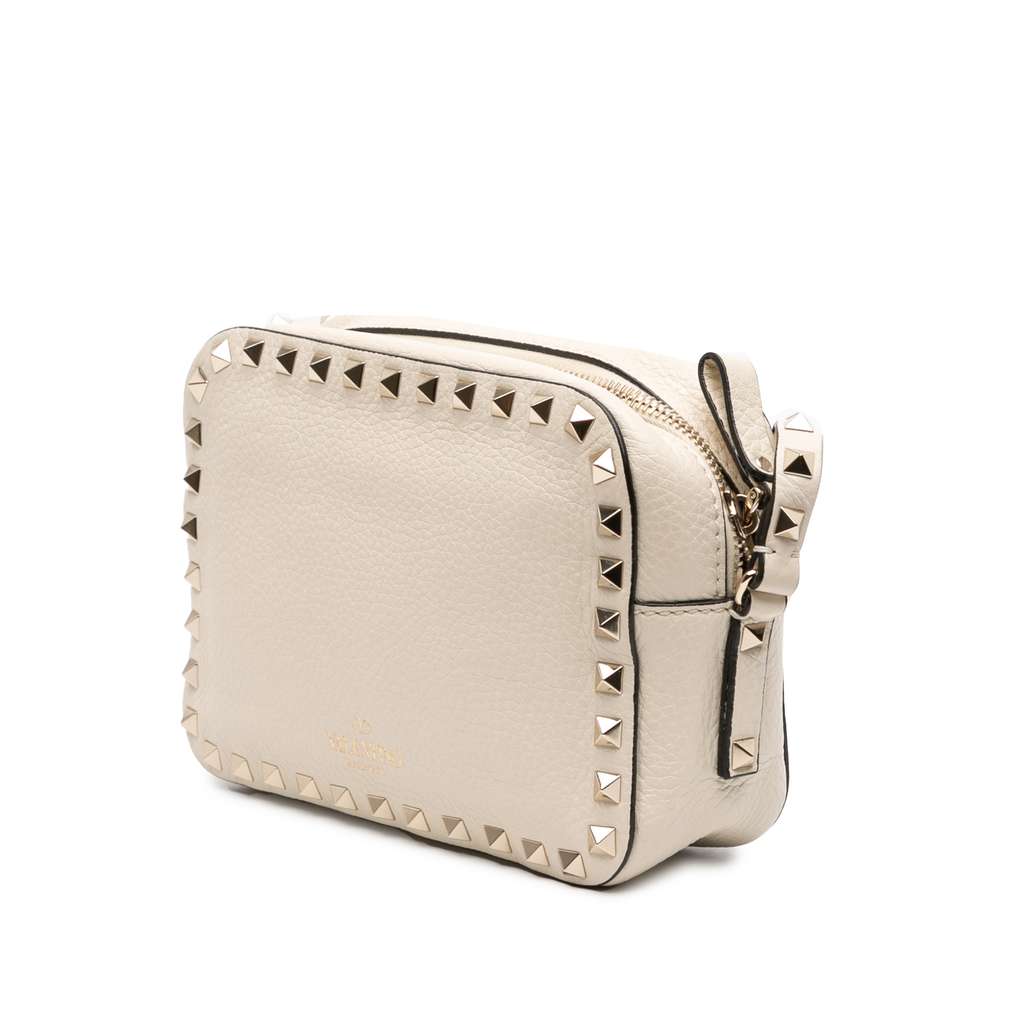 Valentino Grainy Calfskin Rockstud Camera Bag - Back view