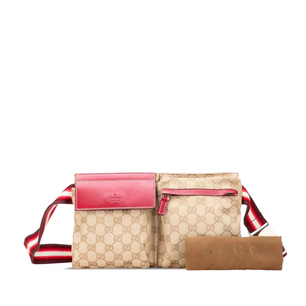Gucci GG Canvas Web Double Pocket Belt Bag - Image 14