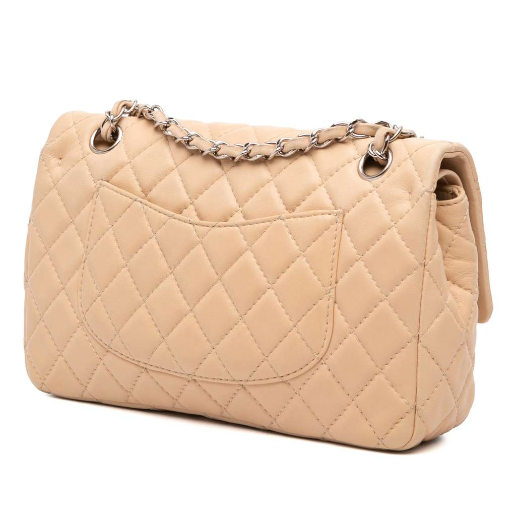 Chanel Medium Classic Lambskin Double Flap - Back view