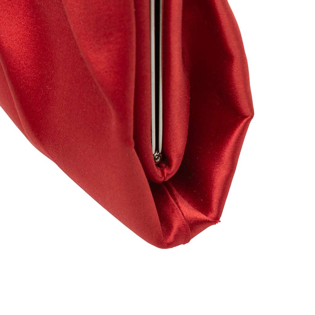 Valentino Satin Pleated Chain Evening Clutch - Image 10