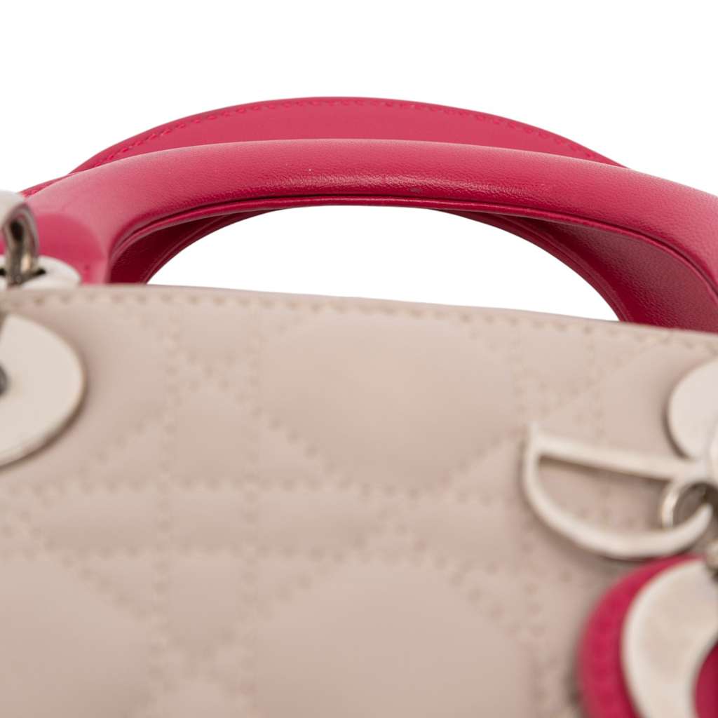 Dior Mini Tricolor Lambskin Cannage Lady Dior - Detail 2