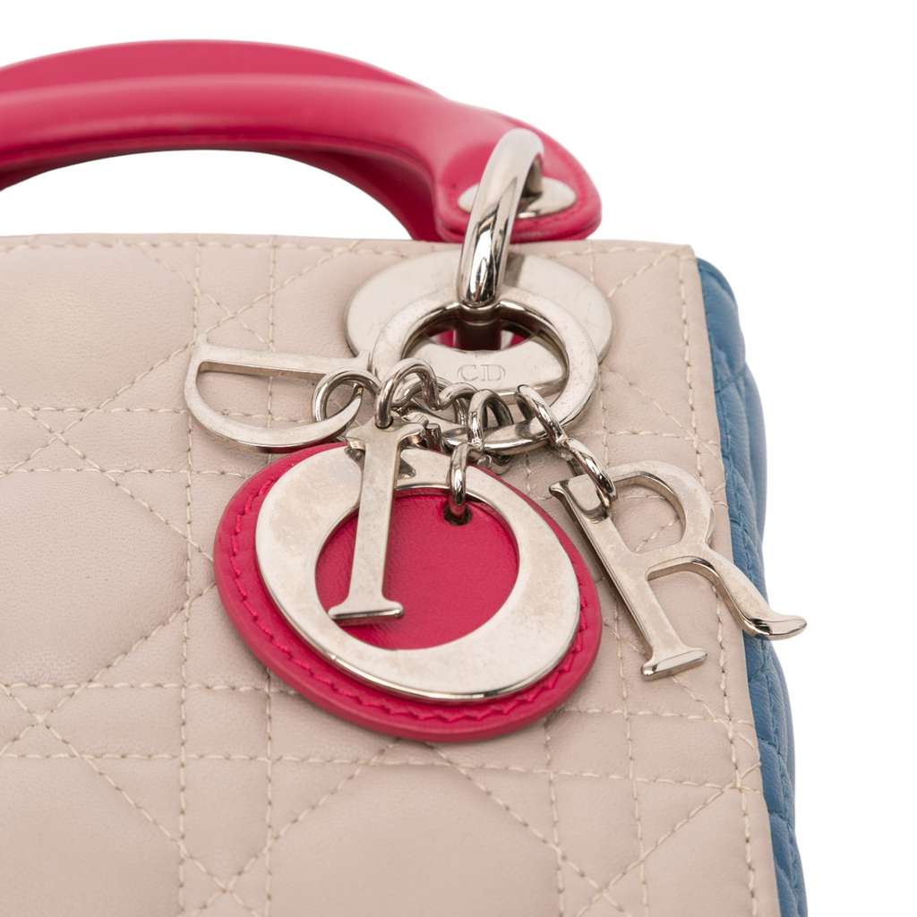 Dior Mini Tricolor Lambskin Cannage Lady Dior - Image 10